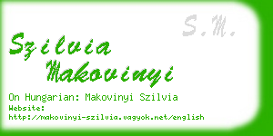 szilvia makovinyi business card